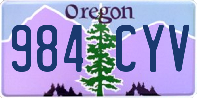 OR license plate 984CYV