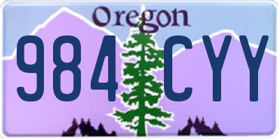 OR license plate 984CYY