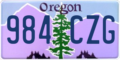 OR license plate 984CZG