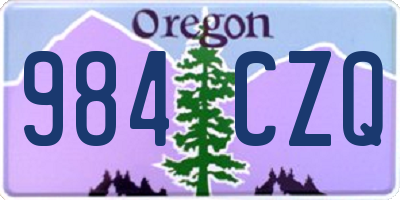 OR license plate 984CZQ