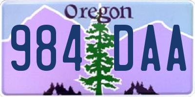 OR license plate 984DAA