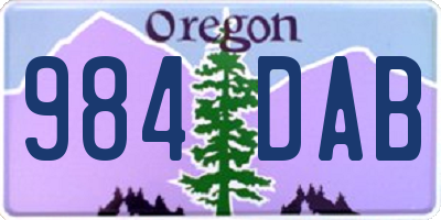 OR license plate 984DAB