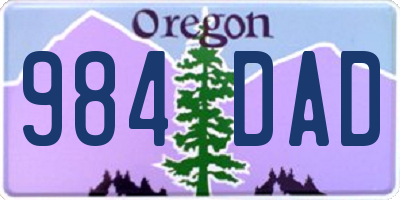 OR license plate 984DAD
