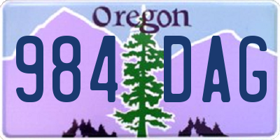 OR license plate 984DAG