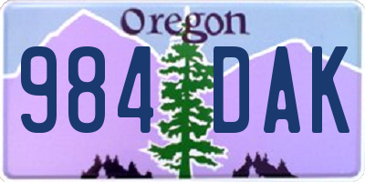 OR license plate 984DAK