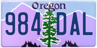 OR license plate 984DAL