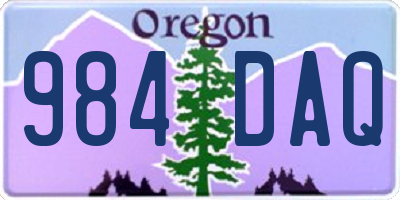 OR license plate 984DAQ