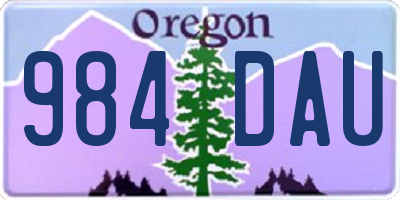 OR license plate 984DAU