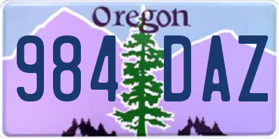 OR license plate 984DAZ