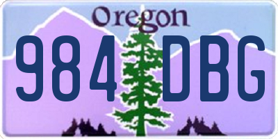 OR license plate 984DBG