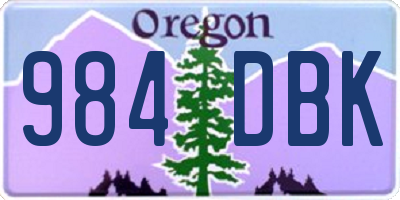 OR license plate 984DBK