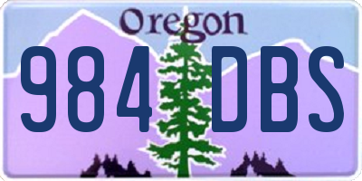 OR license plate 984DBS