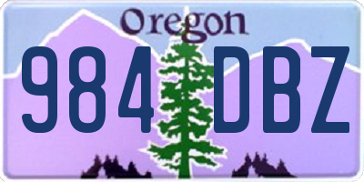 OR license plate 984DBZ