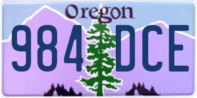 OR license plate 984DCE