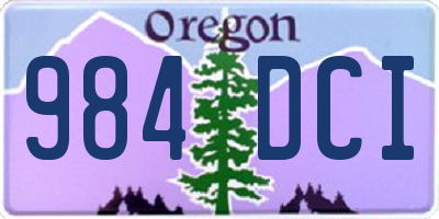 OR license plate 984DCI