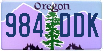 OR license plate 984DDK