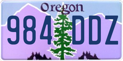 OR license plate 984DDZ