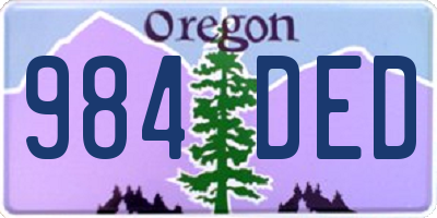 OR license plate 984DED