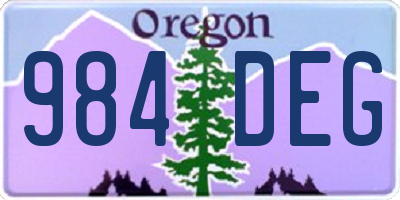 OR license plate 984DEG