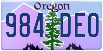 OR license plate 984DEO