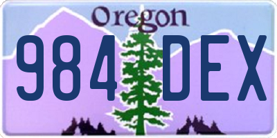 OR license plate 984DEX
