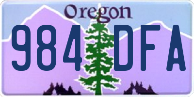 OR license plate 984DFA