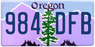 OR license plate 984DFB