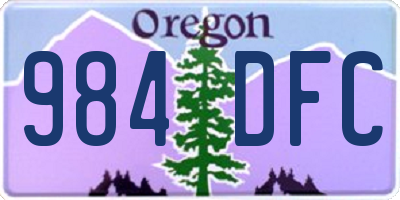 OR license plate 984DFC