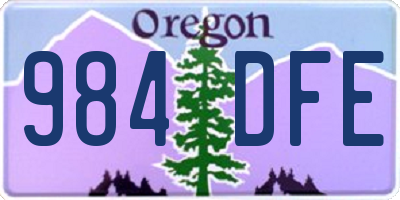 OR license plate 984DFE