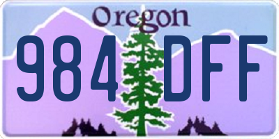 OR license plate 984DFF