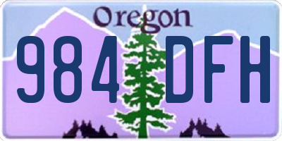 OR license plate 984DFH