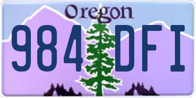 OR license plate 984DFI
