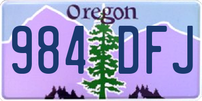 OR license plate 984DFJ