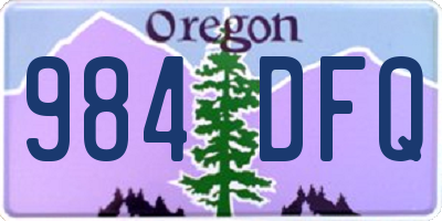 OR license plate 984DFQ