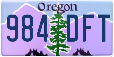 OR license plate 984DFT