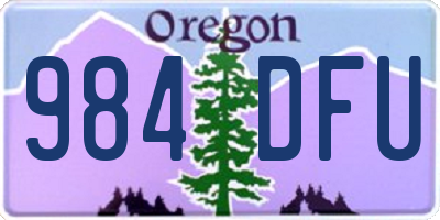 OR license plate 984DFU