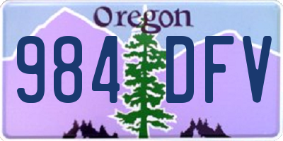 OR license plate 984DFV