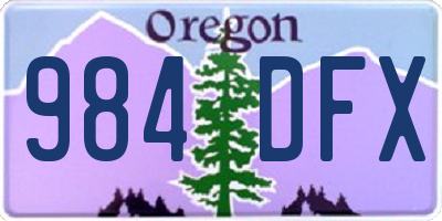 OR license plate 984DFX