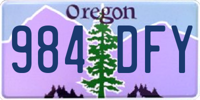 OR license plate 984DFY