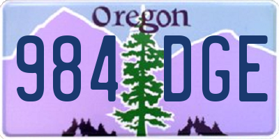 OR license plate 984DGE