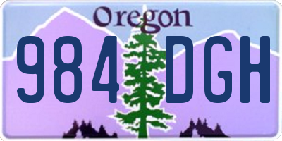 OR license plate 984DGH
