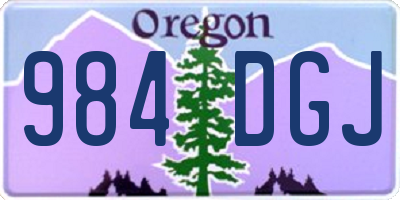 OR license plate 984DGJ