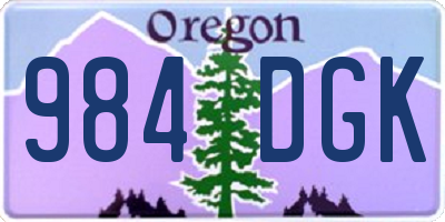 OR license plate 984DGK