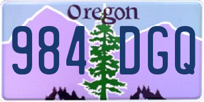 OR license plate 984DGQ
