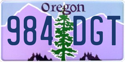 OR license plate 984DGT