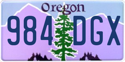 OR license plate 984DGX