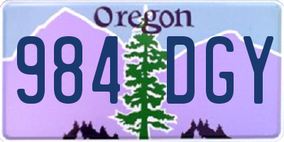 OR license plate 984DGY