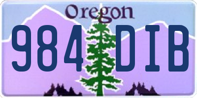 OR license plate 984DIB