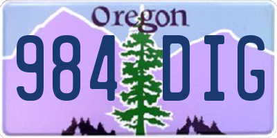 OR license plate 984DIG