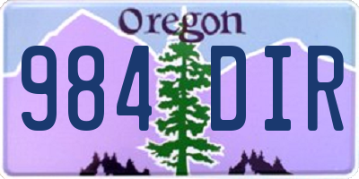OR license plate 984DIR